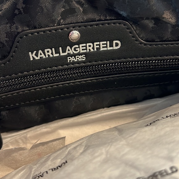 Karl Lagerfeld Paris Kris Satchel - Iconic Big Bow and Floral Charm - Chic Black - Picture 8 of 8